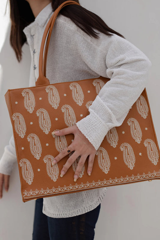 Buy Embroidery Tote Bag Daily Carry - Mustard in Pakistan