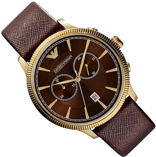 Buy Emporio Armani Classic Chronograph Brown Dial Brown Leather Strap Watch for Men - AR1793 in Pakistan