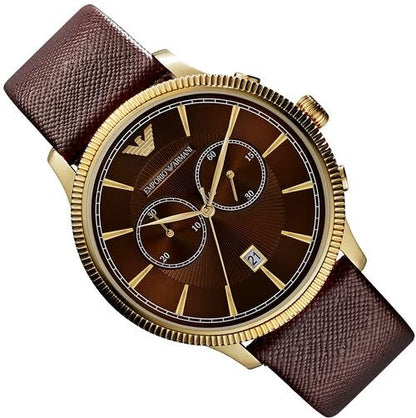 Buy Emporio Armani Classic Chronograph Brown Dial Brown Leather Strap Watch for Men - AR1793 in Pakistan