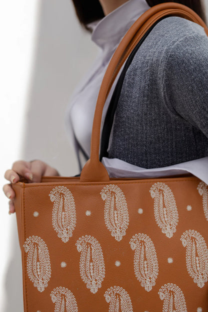 Buy Embroidery Tote Bag Daily Carry - Mustard in Pakistan