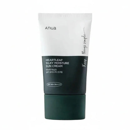 Anua Heartleaf Silky Moisture Sun Cream SPF50+ PA++++ – 50ml | Hydrating, Soothing & Daily UV Protection Sunscreen