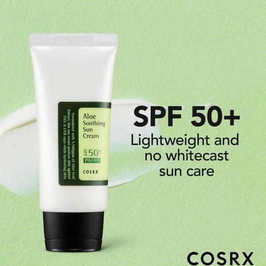 COSRX Aloe Soothing Sun Cream SPF50+ PA+++ 50ml | Hydrating Korean Sunscreen
