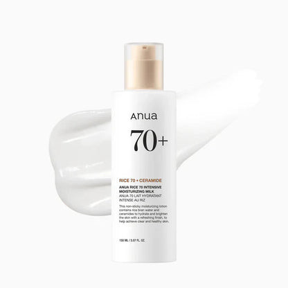 Anua Rice 70 Intensive Moisturizing Milk – 150ml | Hydrating Rice, Ceramide & Niacinamide Face Lotion