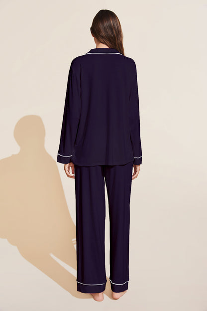Buy Florea - Solid Boski Linen PJs ~ Navy Blue in Pakistan