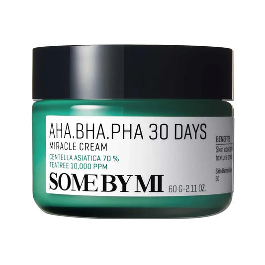 SOME BY MI AHA BHA PHA 30 Days Miracle Cream – 60g | 4-Cica Acne & Pore Care Moisturizer