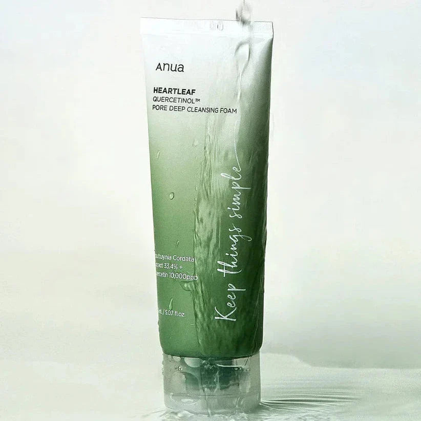 Anua Heartleaf Quercetinol™ Pore Deep Cleansing Foam – 150ml | Deep Pore, Sebum & Soothing Facial Cleanser