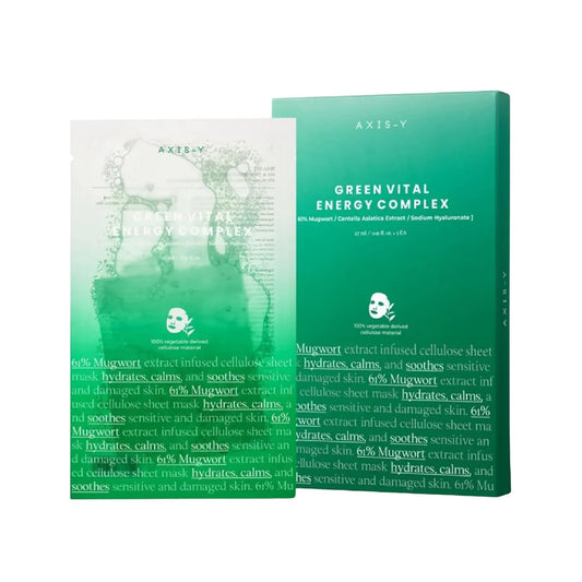 AXIS-Y Mugwort Green Vital Energy Complex Sheet Mask 27ml – Soothing & Hydrating Face Mask