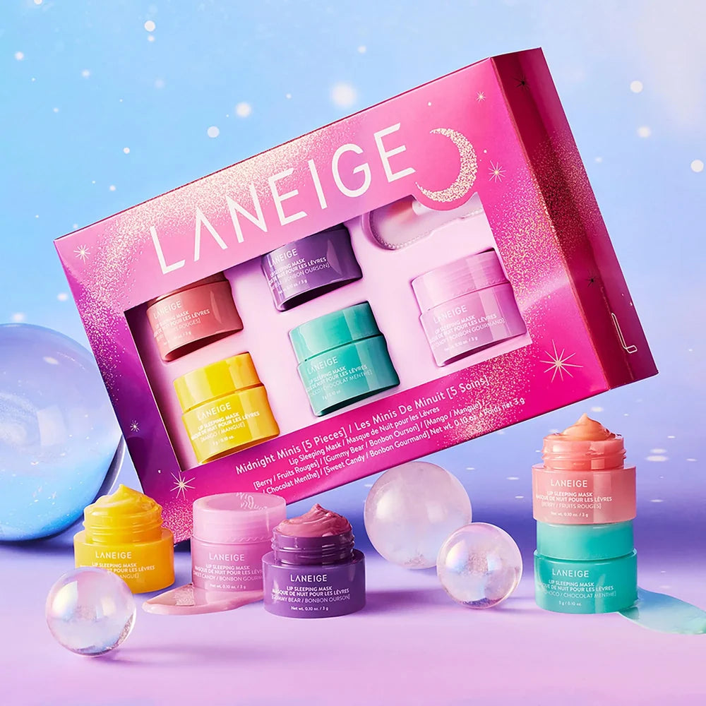 LANEIGE Midnight Minis Lip Sleeping Mask Set – 5 Pieces | Overnight Lip Care & Deep Hydration