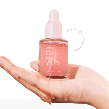 Anua Peach 70% Niacinamide Serum – 30ml | Brightening, Hydrating & Glass Skin Serum – Made in Korea