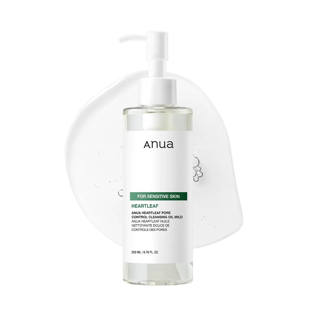 ANUA Heartleaf Pore Control Cleansing Oil Mild – 200ml | Gentle Deep Pore & Makeup Cleanser for Sensitive Skin