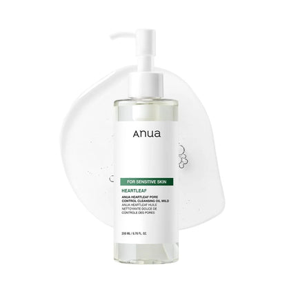 ANUA Heartleaf Pore Control Cleansing Oil Mild – 200ml | Gentle Deep Pore & Makeup Cleanser for Sensitive Skin