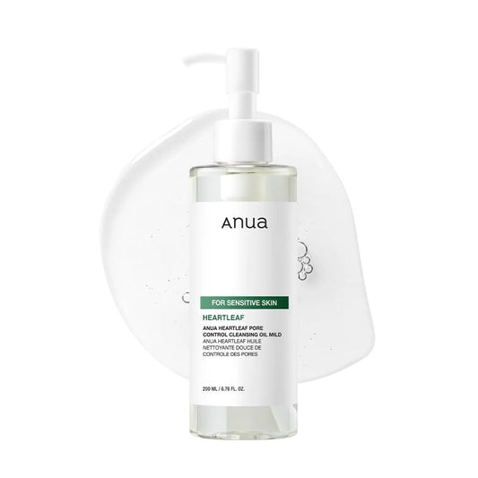 ANUA Heartleaf Pore Control Cleansing Oil Mild – 200ml | Gentle Deep Pore & Makeup Cleanser for Sensitive Skin