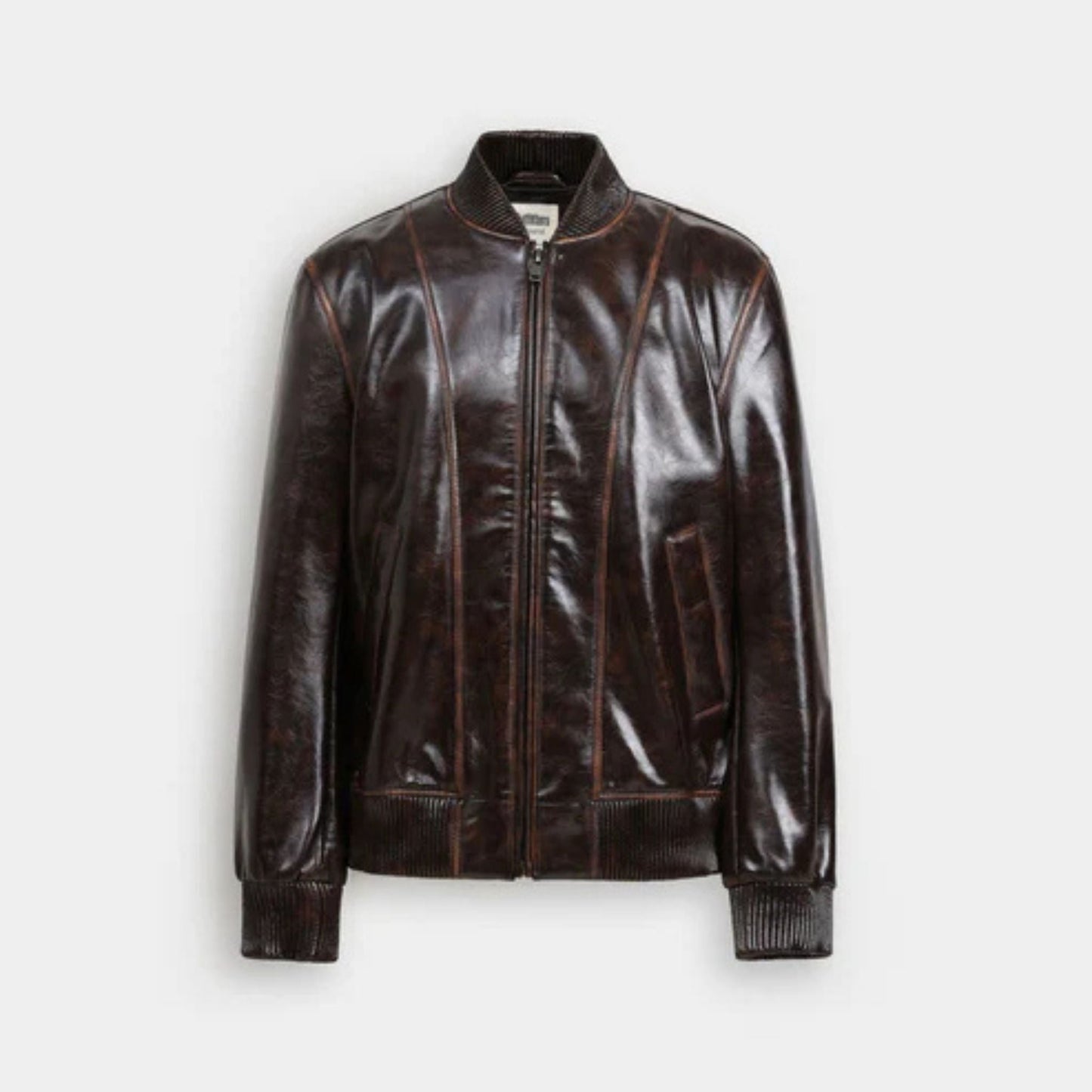 Faux Leather Bomber Jacket