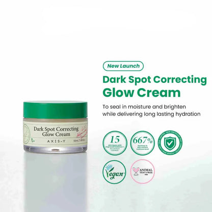 AXIS-Y Dark Spot Correcting Glow Cream – 50ml | 2% Alpha-Arbutin & 5% Niacinamide Brightening Moisturizer