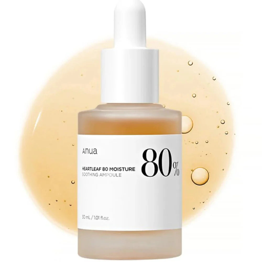 Anua Houttuynia Cordata 80% Moisture Soothing Ampoule – 30ml | Heartleaf Hydrating Serum for Sensitive Skin