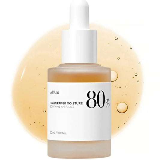 Anua Houttuynia Cordata 80% Moisture Soothing Ampoule – 30ml | Heartleaf Hydrating Serum for Sensitive Skin