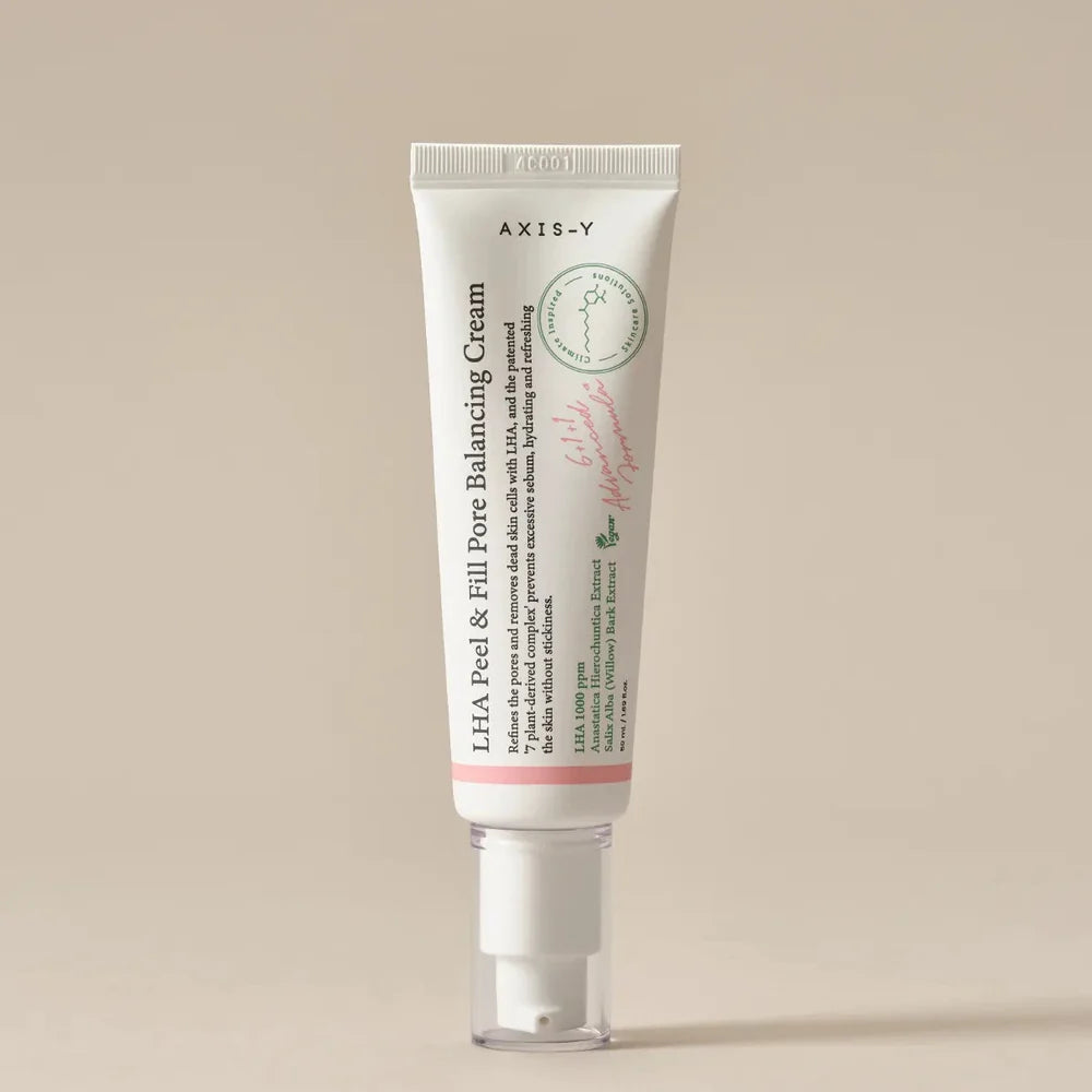 AXIS-Y LHA Peel & Fill Pore Balancing Cream – 50ml | Gentle Exfoliating, Pore & Sebum Control Moisturizer