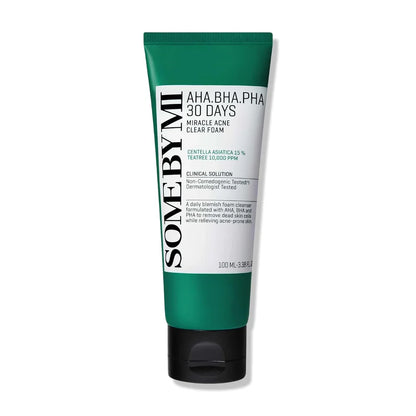 SOME BY MI AHA BHA PHA 30 Days Miracle Acne Clear Foam – 100ml | Deep Cleansing & Pore Care Face Wash