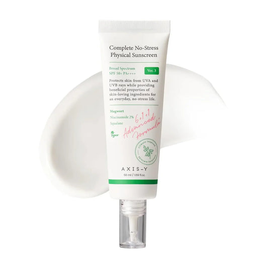 AXIS-Y Complete No-Stress Physical Sunscreen SPF50+ PA++++ – 50ml | Lightweight Mineral Sunscreen