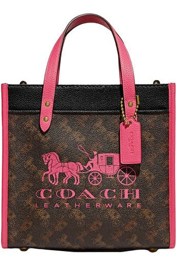 Buy Coach Horse and Carriage Tote 22 - Brown with Pink in Pakistan
