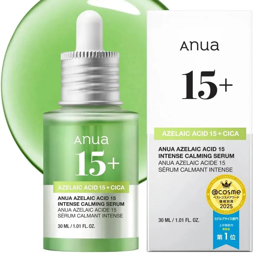 Anua Azelaic Acid 15 Intense Calming Serum – 30ml | Blemish, Redness, Post-Acne Mark & Uneven Skin Tone Care