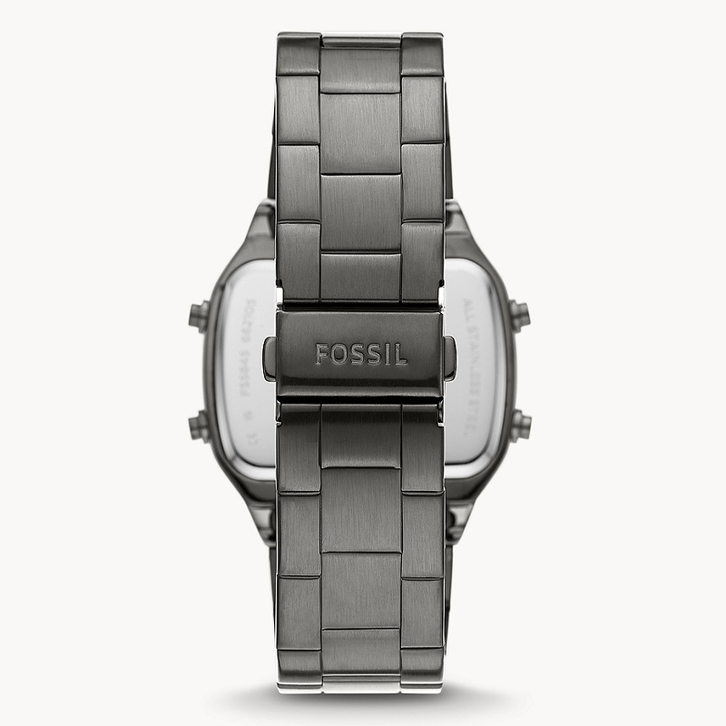 Buy Retro Digital Smoke Digital Dial Grey Steel Strap Watch For Men in Pakistan