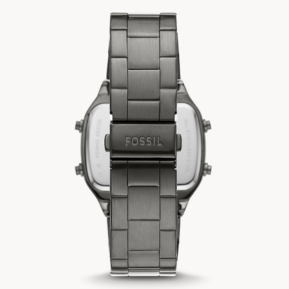 Buy Retro Digital Smoke Digital Dial Grey Steel Strap Watch For Men in Pakistan