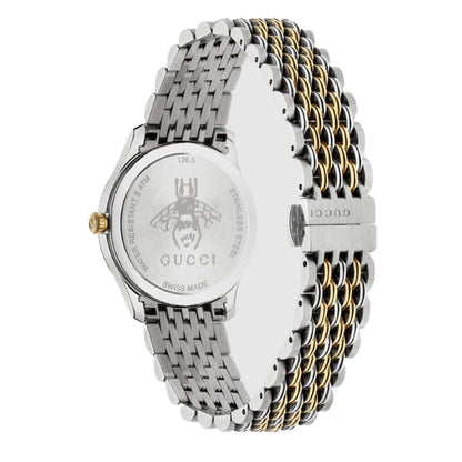 Buy Gucci Women's Swiss Made Quartz Two Tone Stainless Steel Blue Dial 29mm Watch YA1265029 in Pakistan