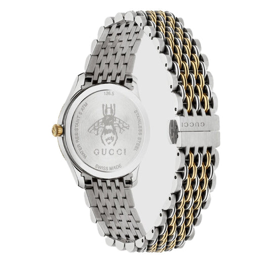 Buy Gucci Women's Swiss Made Quartz Two Tone Stainless Steel Blue Dial 29mm Watch YA1265029 in Pakistan