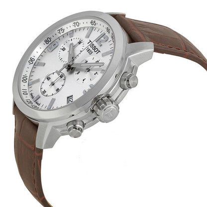 Buy Tissot Men’s Quartz Swiss Made Brown Leather Strap Silver Dial 42mm Watch T055.417.16.037.00 in Pakistan