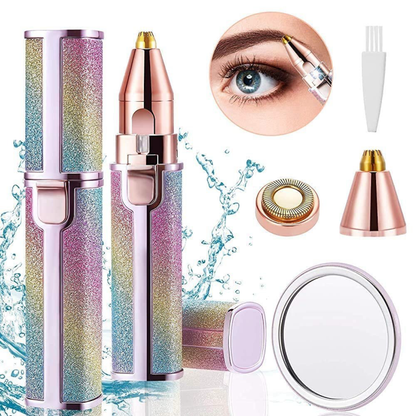 Buy Facial Beauty - 2 In 1 Rechargeable Electric Eyebrow Trimmer + Body Facial Hair Removal in Pakistan