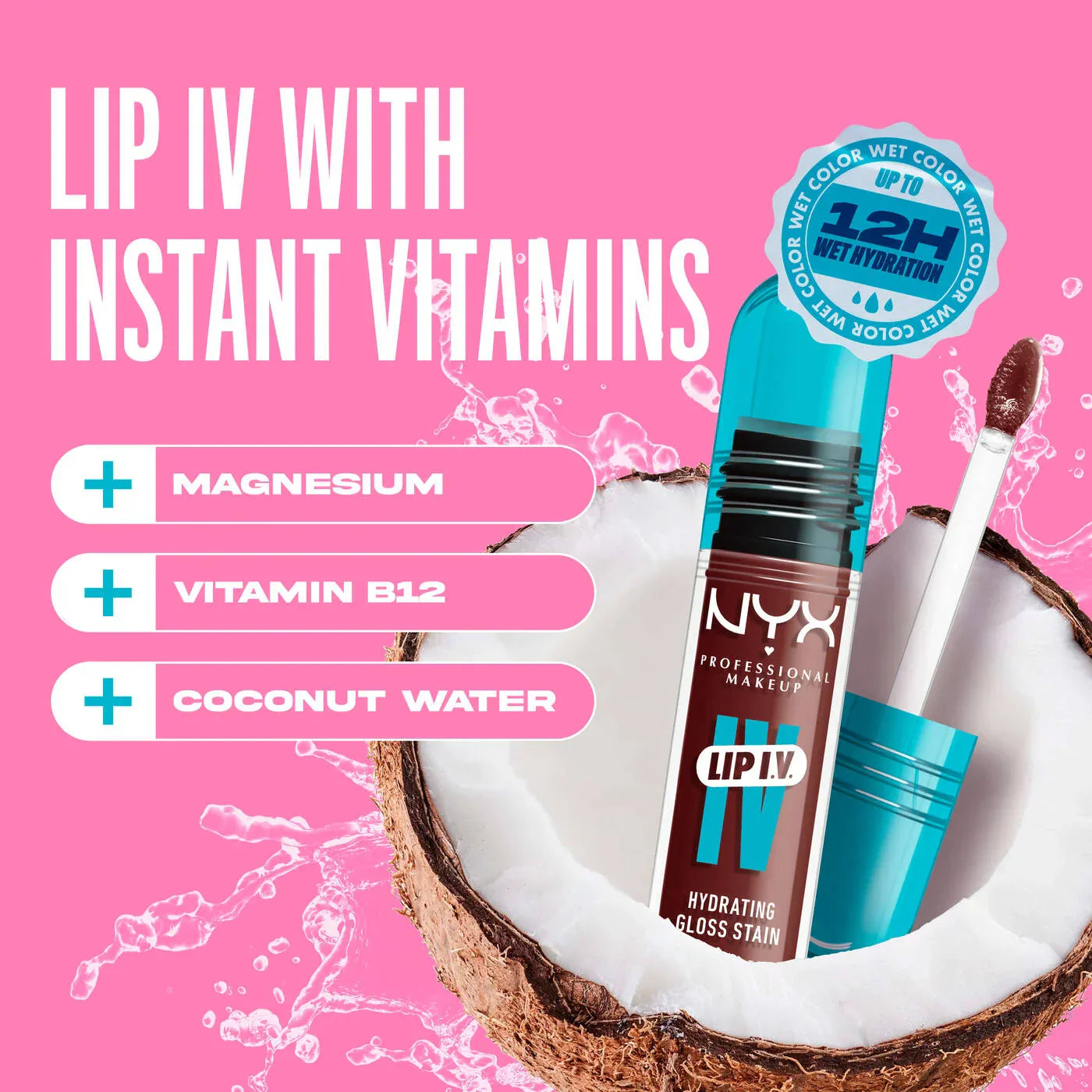 NYX- Lip I.V. Hydrating Lip Gloss Stain- 06 Espresso Soak