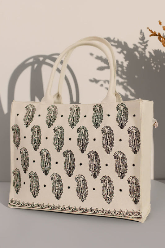 Buy Embroidery Tote Bag Daily Carry - White in Pakistan