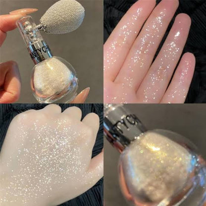 Highlighter Powder Spray. Brightening Glitter Powder Spray. Shimmer Sparkle Powder for Face Body Highlight Makeup Party Comestic
