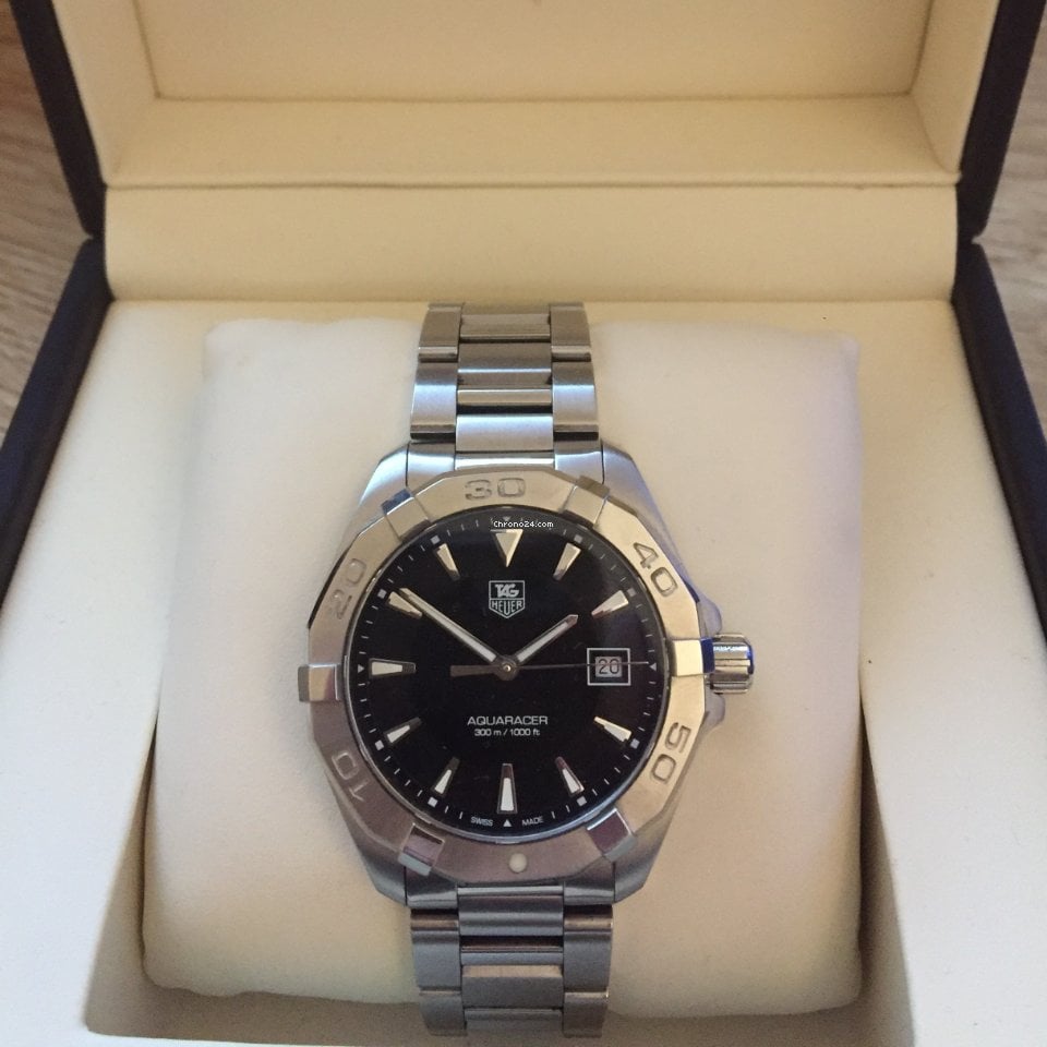 Buy Tag Heuer Aquaracer Black Dial Silver Steel Strap Watch for Men - WAY1110.BA0928 in Pakistan