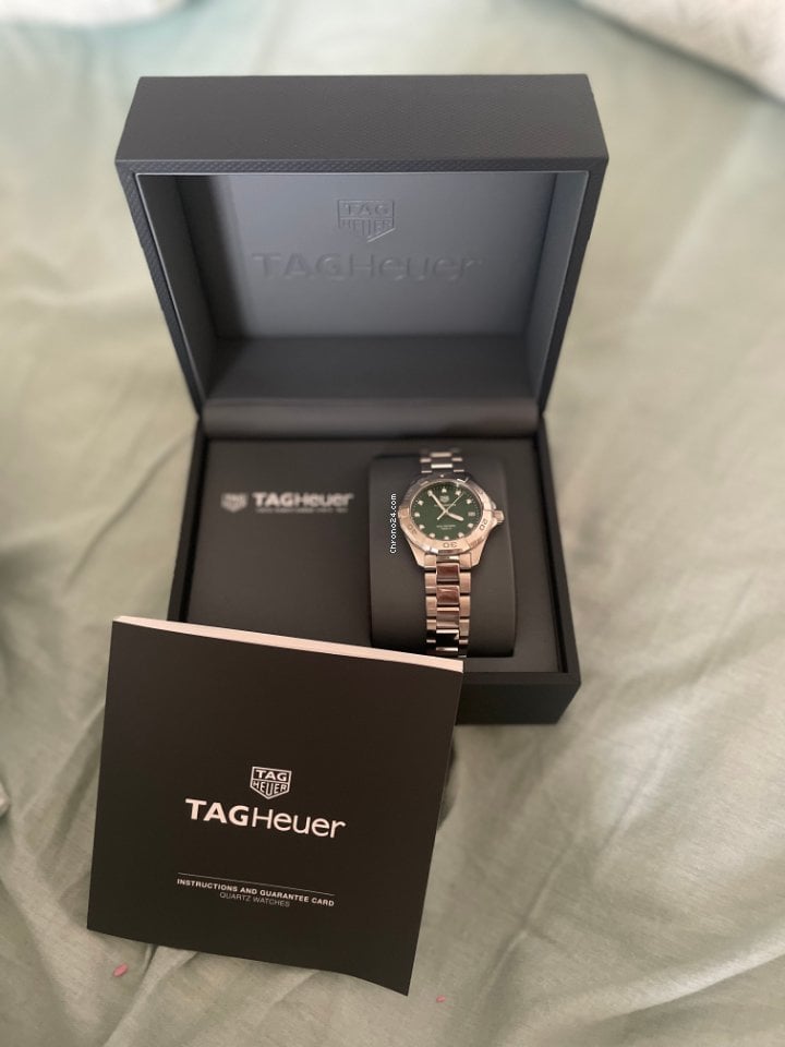 Buy Tag Heuer Aquaracer Green Dial with Diamonds Silver Steel Strap Watch for Women - WBD1316.BA0740 in Pakistan