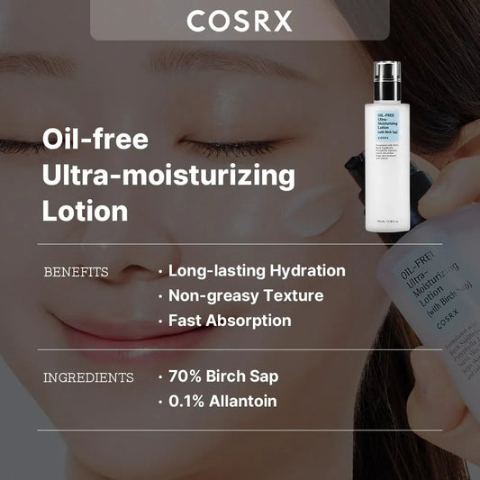 COSRX Oil-Free Ultra-Moisturizing Lotion 100ml | 70% Birch Sap Hydration