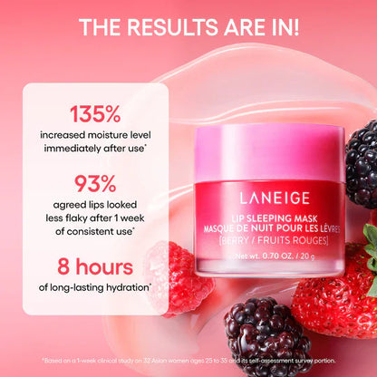 Laneige Lip Sleeping Mask Berry – Hydrating Overnight Lip Treatment (20g & 3g)