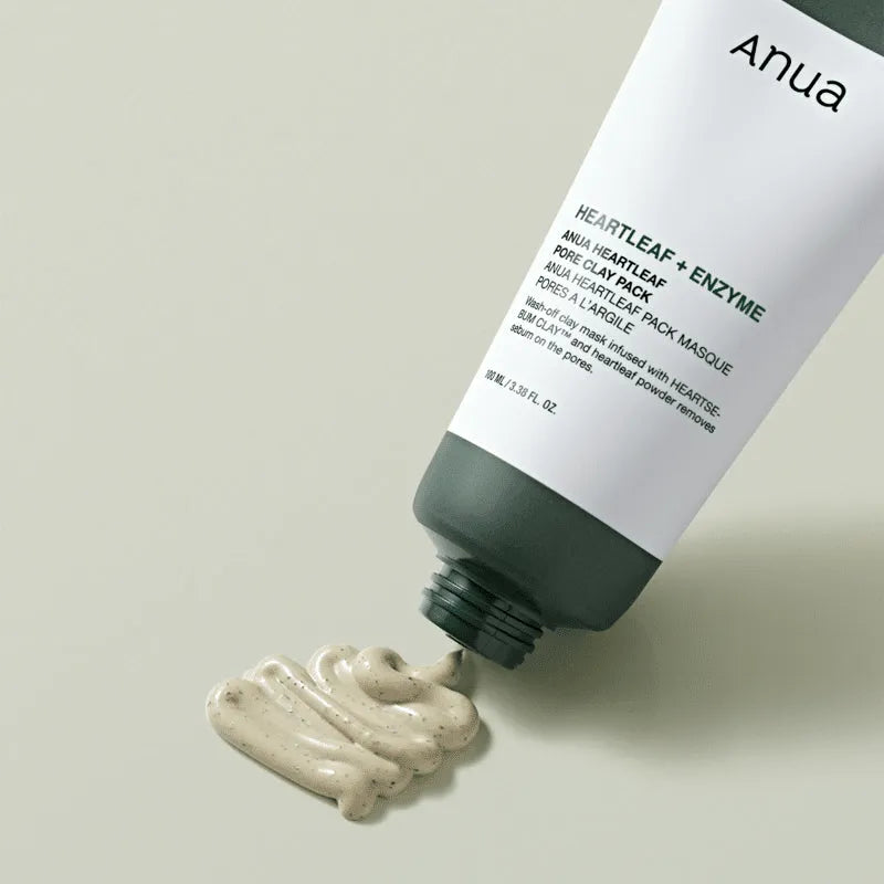 ANUA Heartleaf + Enzymes Pore Clay Pack – 100ml | Deep Cleansing, Sebum Control & Pore Care Wash-Off Mask