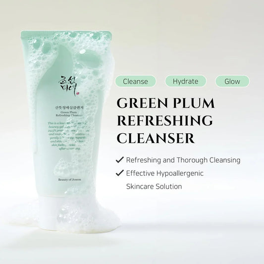Beauty of Joseon Green Plum Refreshing Cleanser Gel – 100ml | Low-pH Gentle, Hydrating Daily Face Cleanser