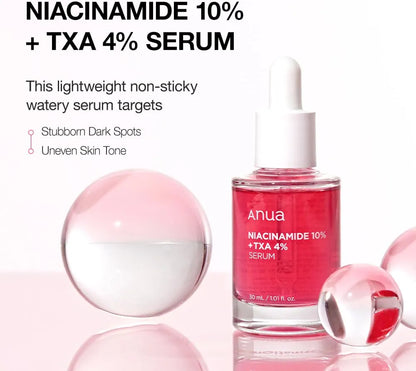 Anua Niacinamide 10% + TXA 4% Serum – 30ml | Dark Spot, Uneven Skin Tone & Brightening Serum – Made in Korea