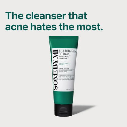 SOME BY MI AHA BHA PHA 30 Days Miracle Acne Clear Foam – 100ml | Deep Cleansing & Pore Care Face Wash
