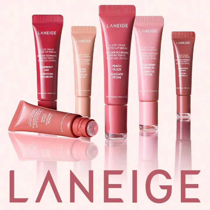 LANEIGE Glaze Craze Tinted Polypeptide Lip Serum – 12g | Hydrating Glossy Lip Serum with Sheer Tint & Plumping Care
