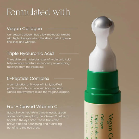 AXIS-Y Vegan Collagen Eye Serum – 10ml | Peptide & Hyaluronic Acid Eye Care for Fine Lines, Puffiness & Hydration