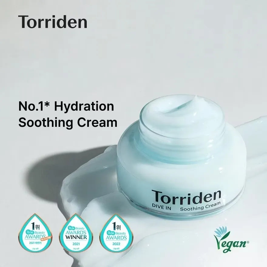 Torriden DIVE-IN Low Molecular Hyaluronic Acid Soothing Cream 100ml | Hydrating Gel Cream