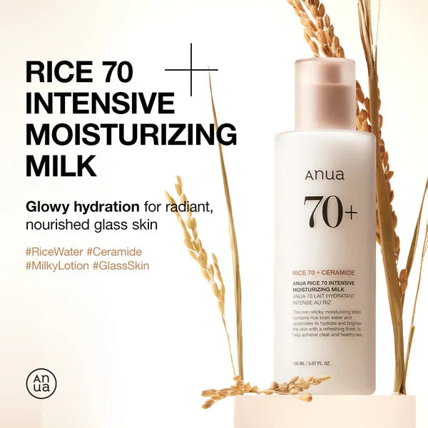 Anua Rice 70 Intensive Moisturizing Milk – 150ml | Hydrating Rice, Ceramide & Niacinamide Face Lotion