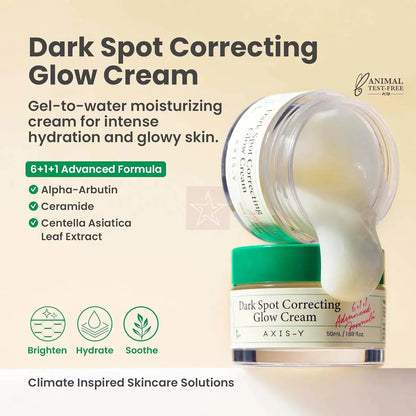 AXIS-Y Dark Spot Correcting Glow Cream – 50ml | 2% Alpha-Arbutin & 5% Niacinamide Brightening Moisturizer