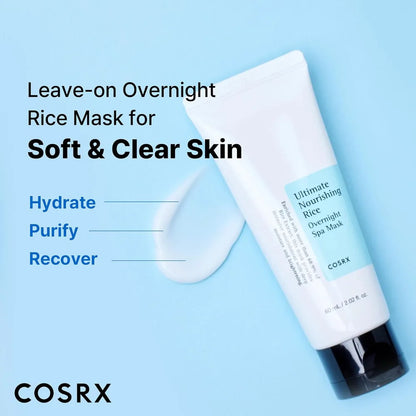 COSRX Ultimate Nourishing Rice Overnight Spa Mask – 60ml | Hydrating, Brightening & Nourishing Sleeping Mask