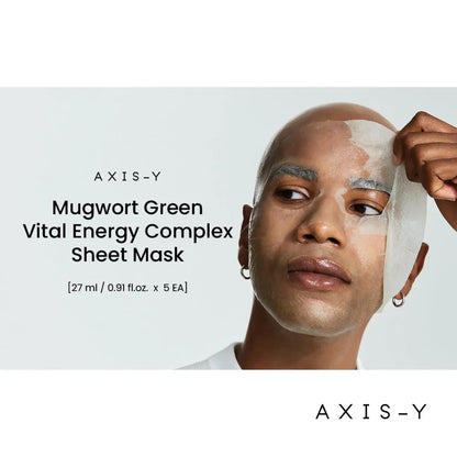 AXIS-Y Mugwort Green Vital Energy Complex Sheet Mask 27ml – Soothing & Hydrating Face Mask