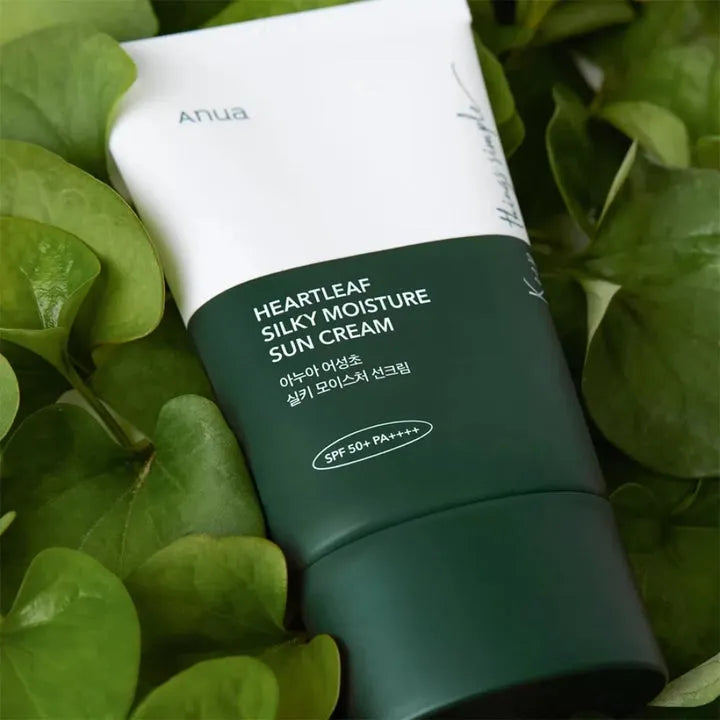 Anua Heartleaf Silky Moisture Sun Cream SPF50+ PA++++ – 50ml | Hydrating, Soothing & Daily UV Protection Sunscreen